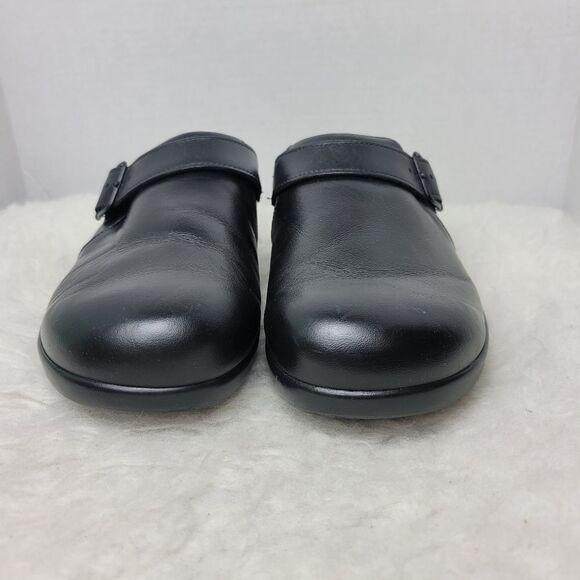 SAS Clog Slip On Black Leather Comfort USA Made Women's Shoes Size 9 - Picture 4 of 10